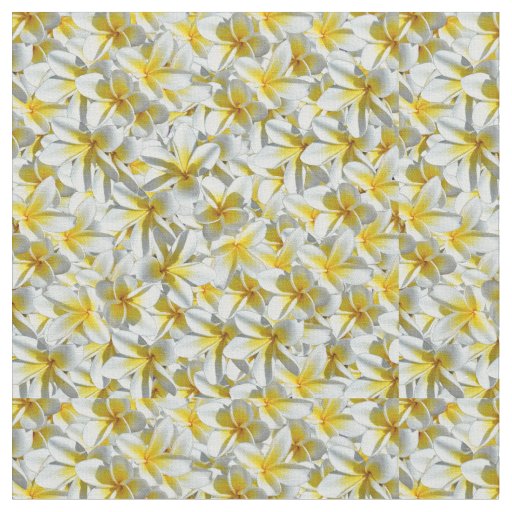Yellow And White Frangipani Flowers, Fabric