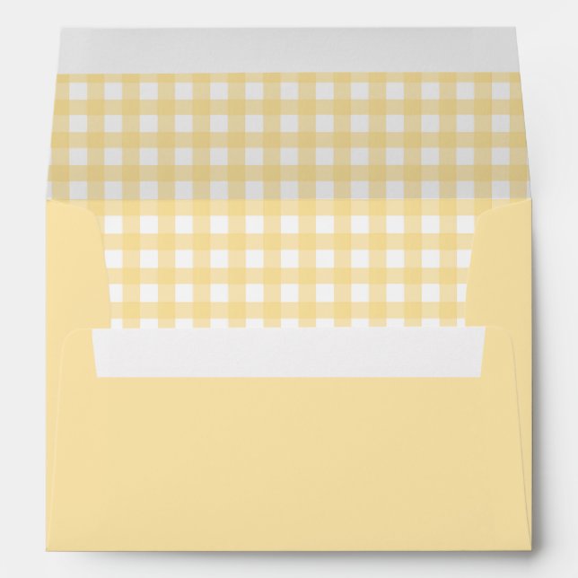 Yellow and White Gingham Custom Envelopes (Back (Bottom))