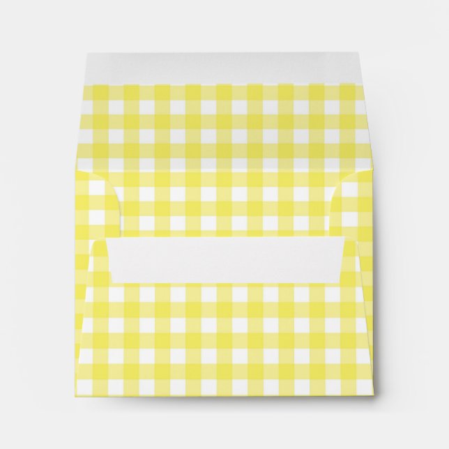 Yellow and White Gingham Design Envelope (Back (Bottom))