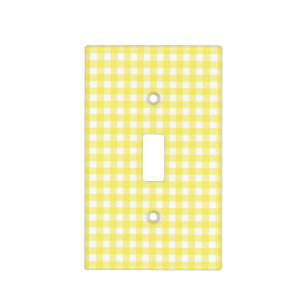 Yellow and White Gingham Design Light Switch Cover