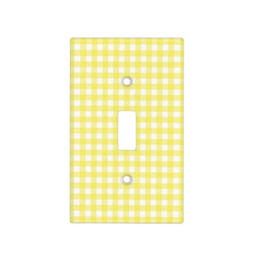 Yellow and White Gingham Design Light Switch Cover