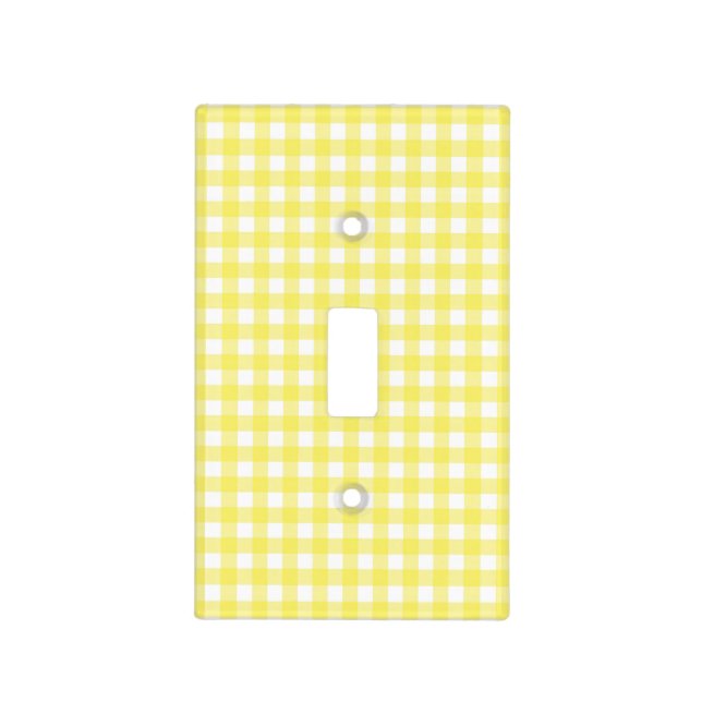 Yellow and White Gingham Design Light Switch Cover (Front)