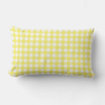 Yellow And White Gingham Design Lumbar Pillow at Zazzle