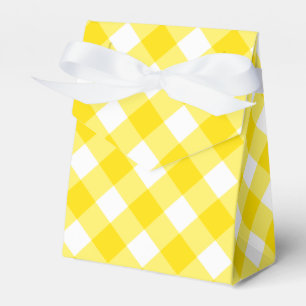 Yellow and White Gingham Pattern Favor Boxes
