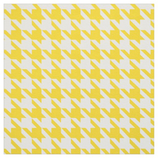 Yellow and White Houndstooth Check Fabric