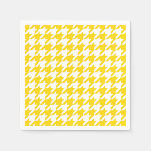Yellow and White Houndstooth Check Napkins