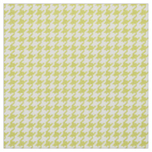 Yellow and White Houndstooth Geometric Pattern Fabric