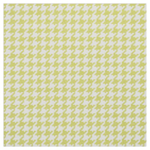 Yellow and White Houndstooth Geometric Pattern Fabric
