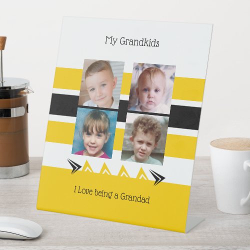 Yellow and white I love being a Grandad photos Pedestal Sign