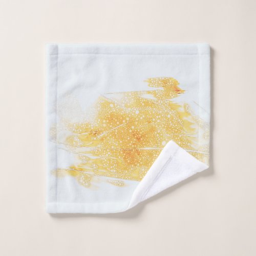 Yellow and white illustration wash cloth