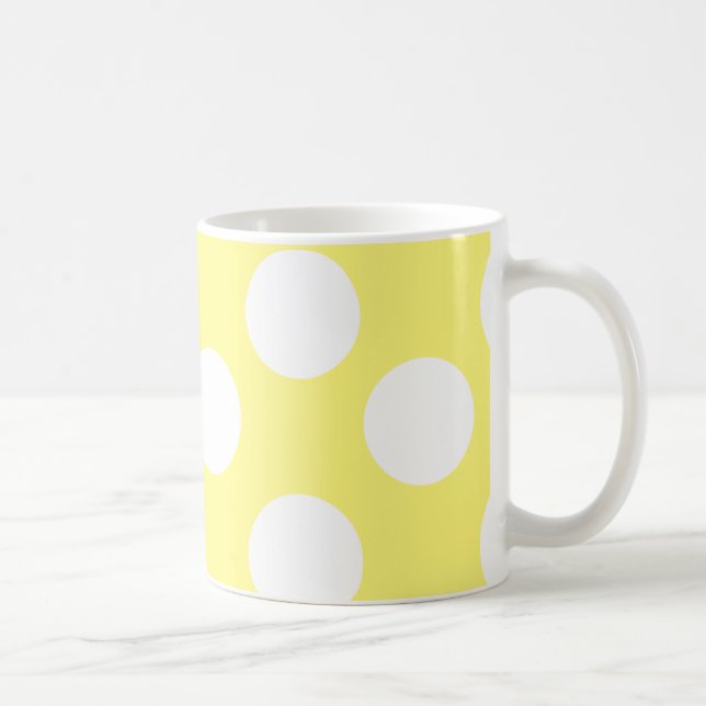 Yellow and White Large Polka Dot Mug (Right)
