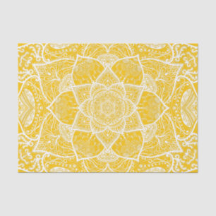 Yellow and White Mandala - Loergann in Honey Tissue Paper