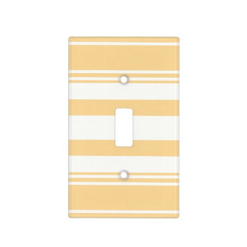 Yellow and White Modern Stripes Light Switch Cover