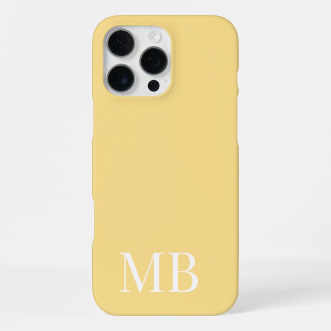 yellow and white monogram name initials  iphone case (Back)