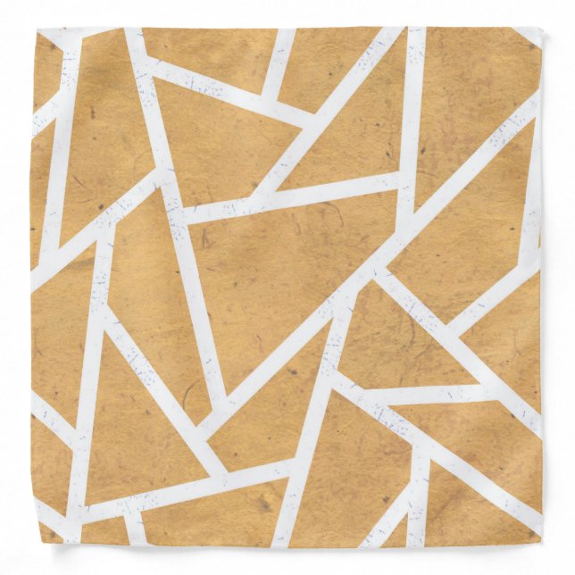 Yellow and white mosaic pattern bandana (Front)