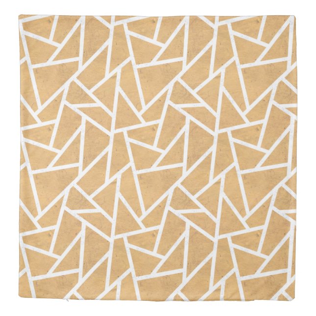 Yellow and white mosaic pattern duvet cover (Back)