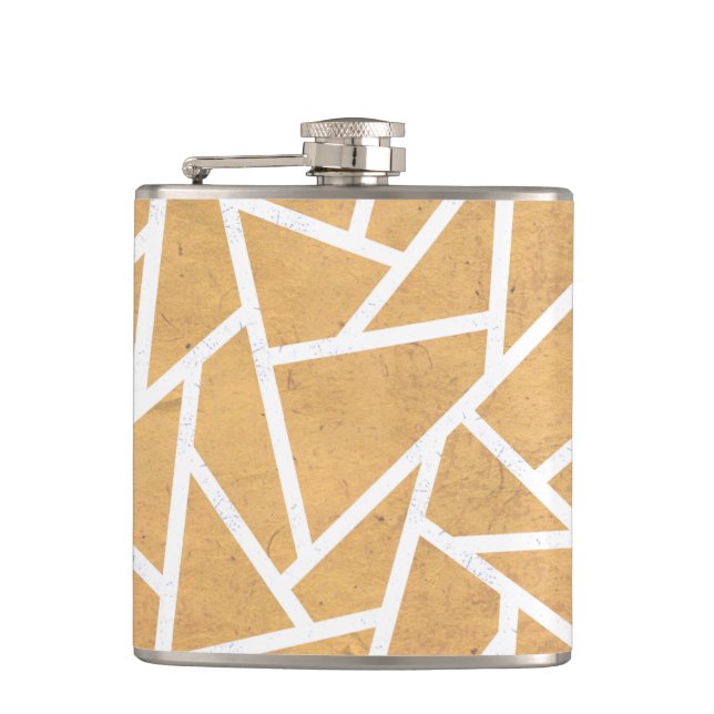 Yellow and white mosaic pattern flask (Front)