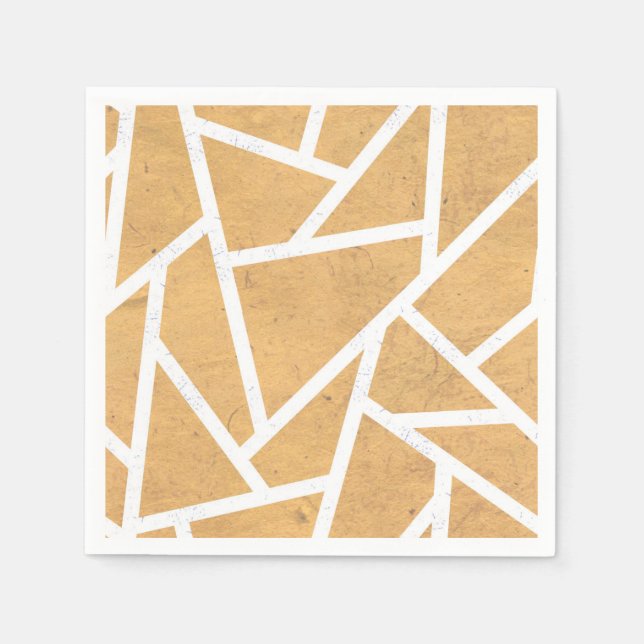 Yellow and white mosaic pattern napkins (Front)