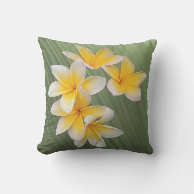 Yellow and White Outdoor Pillow (Front)