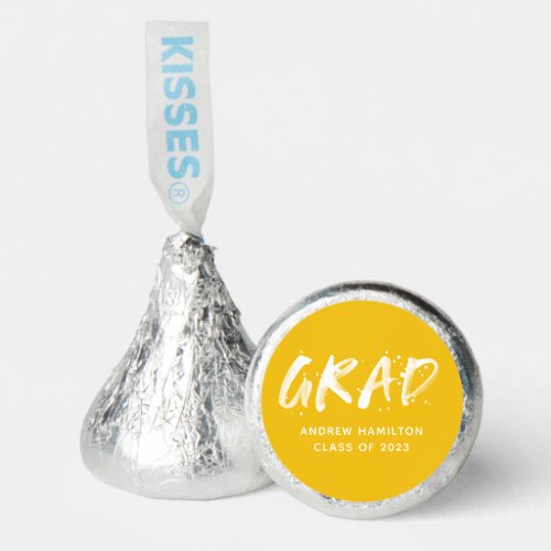 Yellow and White Paint Splatter Graduation Hersheys Kisses