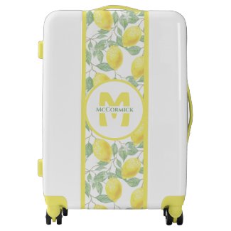 Yellow and White Personalized Lemon Monogram 