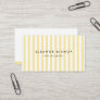 Yellow and White Pinstripes Pattern Modern Business Card