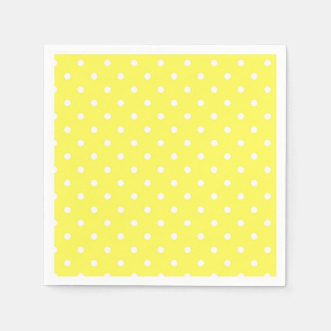 Yellow and white polka dot glamour modern napkins (Front)