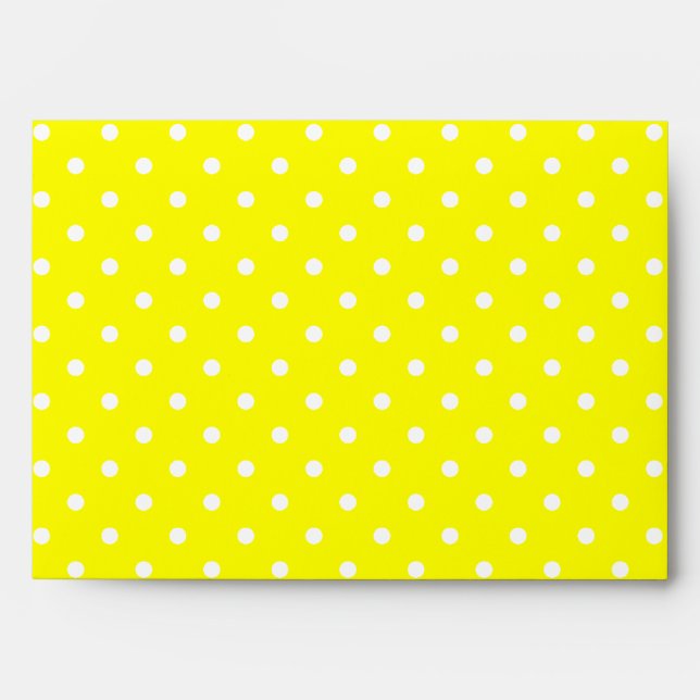 Yellow and White Polka Dot Pattern Envelope (Front)