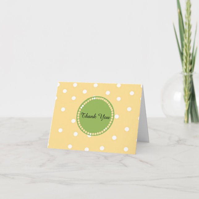 Yellow and White Polka Dot Thank You (Front)