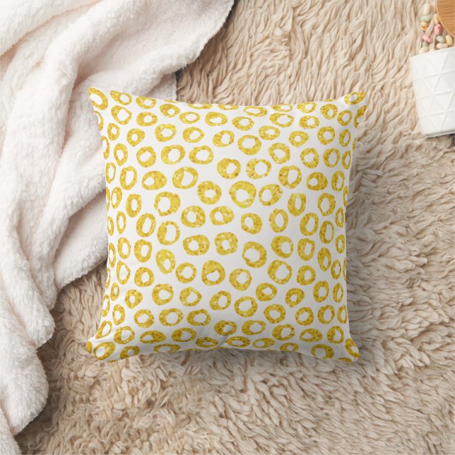 Yellow and White Polka Dot Throw Pillow (Blanket)