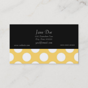 Yellow and White Polka Dots Business Card