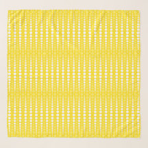 Yellow and White Polka Dots Chiffon Scarf