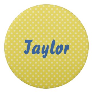 Yellow and white polka dots