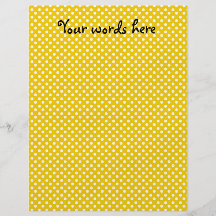 Yellow and white polka dots flyers