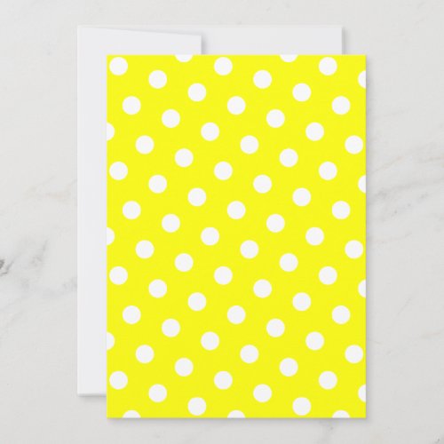 Yellow and White Polka Dots Personalized Announcements