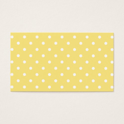Yellow and White Polka Dots Pattern. Business Card Template