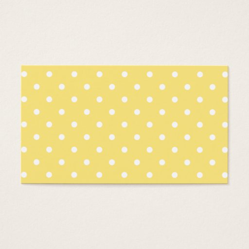 Customizable Yellow and White Polka Dots Pattern. Business Card Template