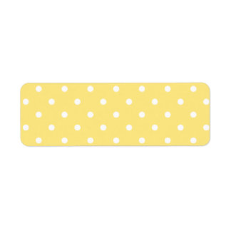 Yellow and White Polka Dots Pattern. Label