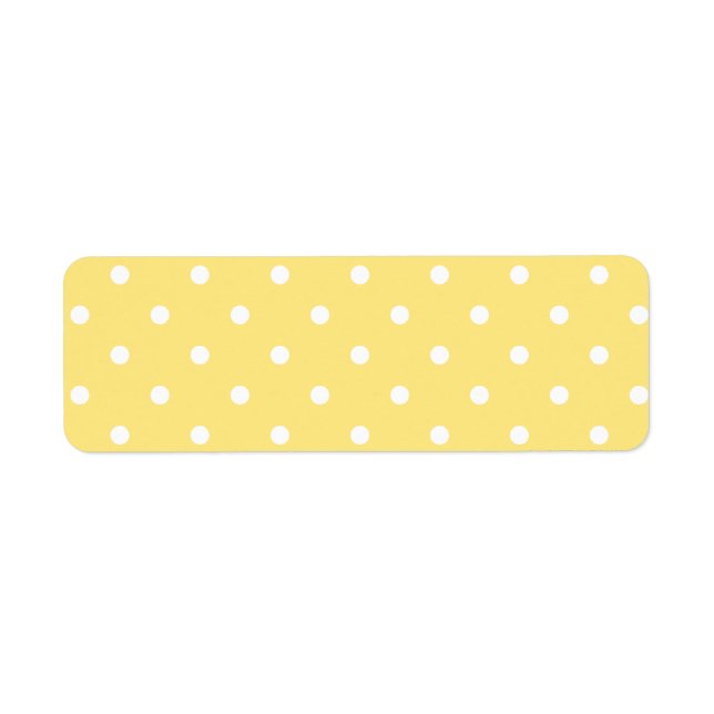 Yellow and White Polka Dots Pattern. Label (Front)