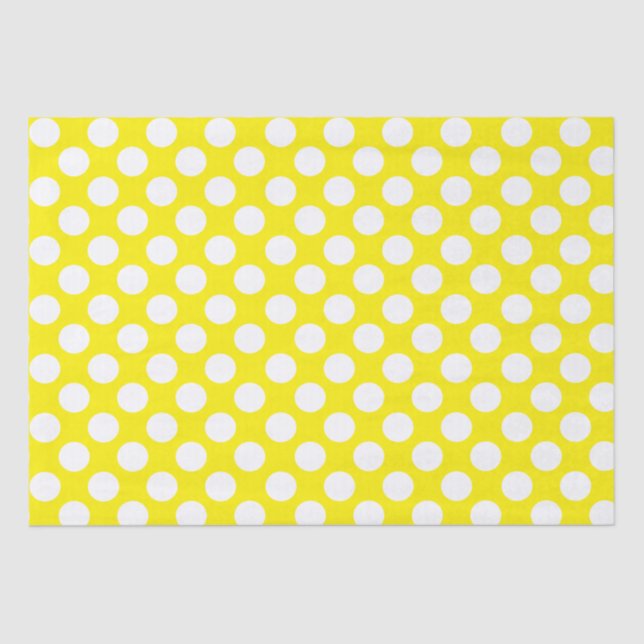 Yellow and white Polka Dots Tissue Paper (Front)