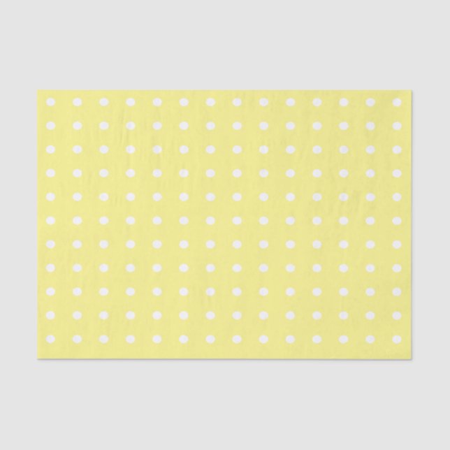 Yellow and White Polka Dots Tissue Paper (Front)