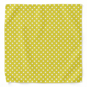 Yellow and White Polkadot Bandana