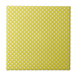 Yellow and White Polkadot Ceramic Tile