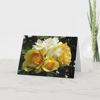 Yellow and White Roses Card