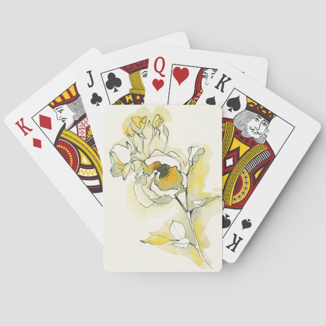 Yellow and White Roses Poker Cards (Back)