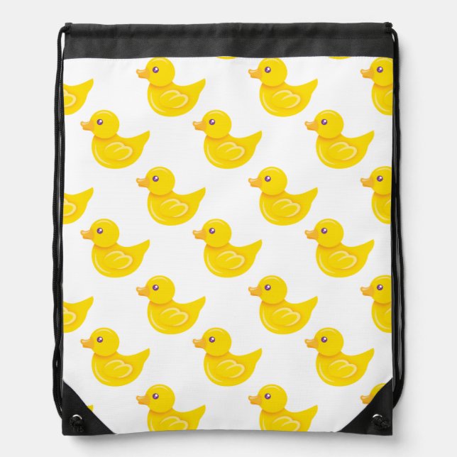 Yellow and White Rubber Duck, Ducky Drawstring Bag (Front)