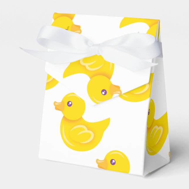 Yellow and White Rubber Duck, Ducky Favor Boxes (Front Side)