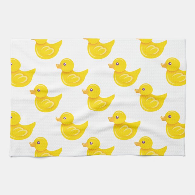 Yellow and White Rubber Duck, Ducky Towel (Horizontal)