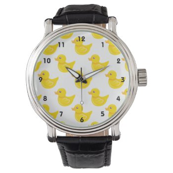 Yellow And White Rubber Duck  Ducky Watch by Birthday_Party_House at Zazzle