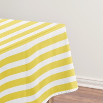 Yellow And White Simple Stripes Pattern Tablecloth by NancyTrippPhotoGifts at Zazzle
